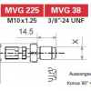 TRW Variofitting 3/8\"-24 UNF, Außengwenide beweglich, Konus 90° = Konvex + Konkav