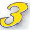 Meryt Aufkleber No. 3 gelb/blau