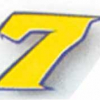 Meryt Aufkleber No. 7 gelb/blau