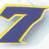 Meryt Aufkleber No. 7 blau/gelb