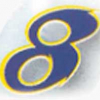 Meryt Aufkleber No. 8 blau/gelb