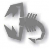 Stickers H.Q.S Aufkleber Skorpion 10x12cm silber matt