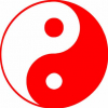 Geiwiz Aufkleber Ying Yang rot